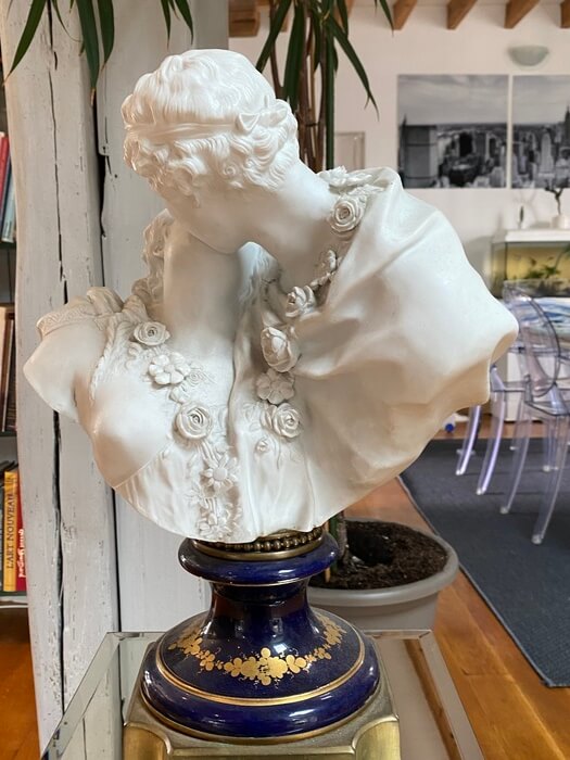 biscuit d'après houdon 1880 socle pied douche ceramique de sevres